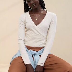 Aerie Long Sleeve Cross Front Bodysuit